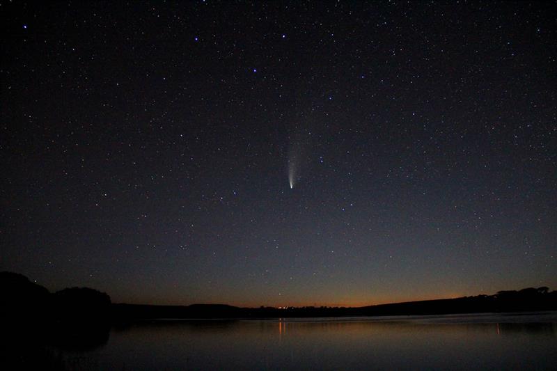 Comet Neowise over the Upper Tamar Lake